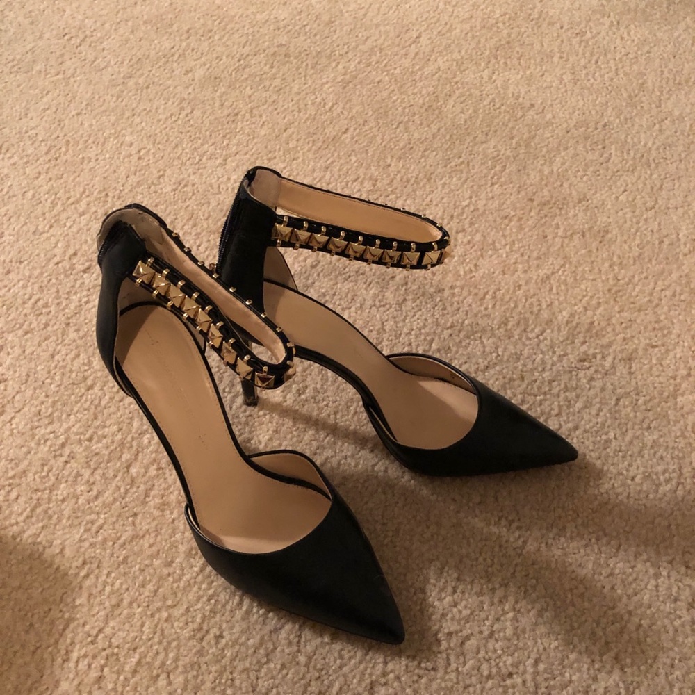 Black Heels with Gold ankle strap
